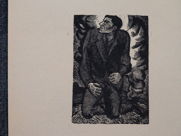 Alberto Beltrán Block Print - Kneeling Man - AP1384