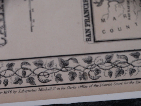 1890 Map of San Francisco and the State of California AP1385