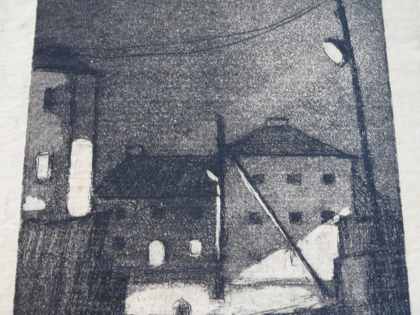 Marie Cofalka - Noctunal Street Scene - Lithograph on Parchment - c1960s AP1397