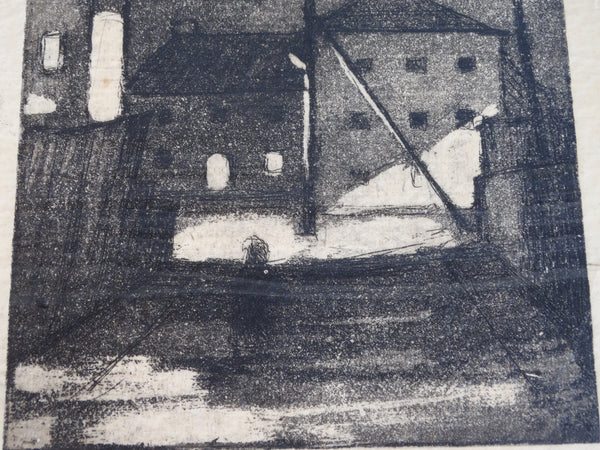 Marie Cofalka - Noctunal Street Scene - Lithograph on Parchment - c1960s AP1397