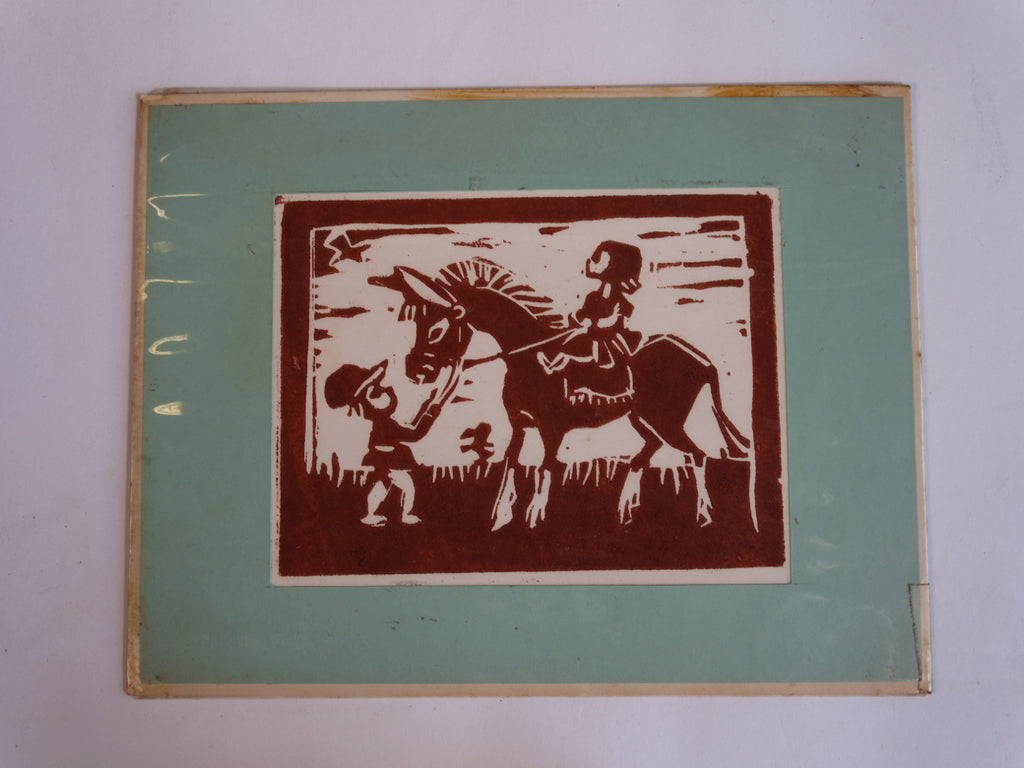 Marie Cofalka - Children with Pony - Linoleum Print AP1410