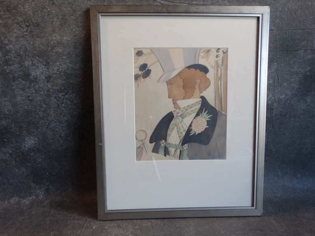A Young Regency Dandy - Lithograph -1920s AP1454
