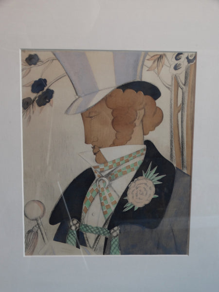 A Young Regency Dandy - Lithograph -1920s AP1454