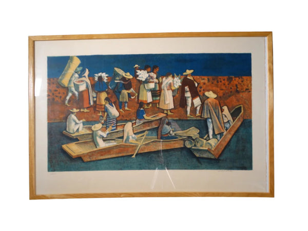 Millard Sheets Lithograph Mexican Travelers AP1538