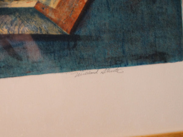 Millard Sheets Lithograph Mexican Travelers AP1538