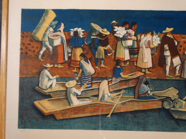 Millard Sheets Lithograph Mexican Travelers AP1538