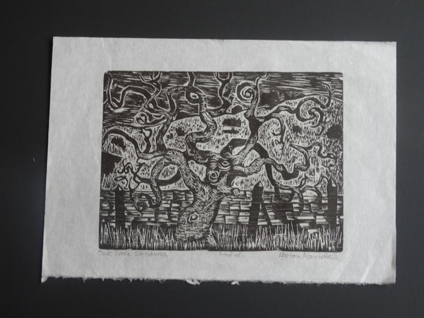Byron Randall (1918-1999) - Woodcut -  Oak Tree, Sonoma AP1558