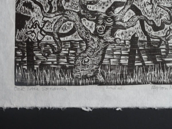 Byron Randall (1918-1999) - Woodcut -  Oak Tree, Sonoma AP1558