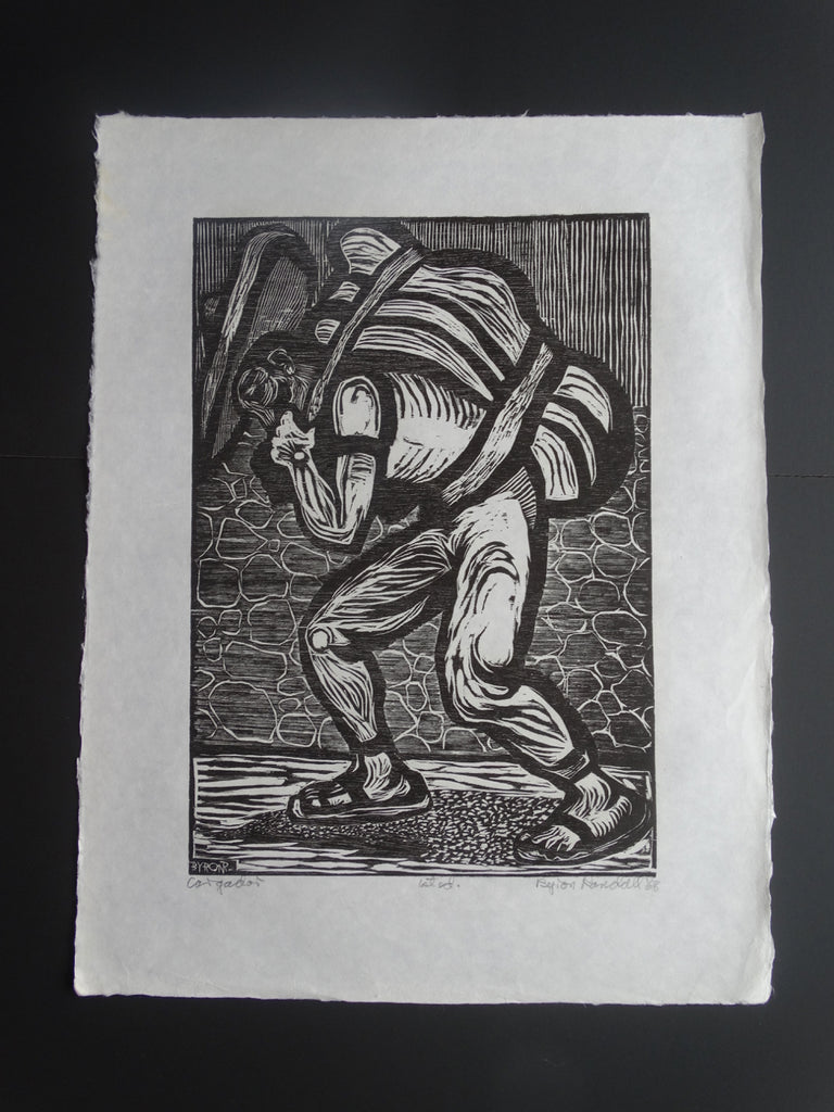 Byron Randall (1918-1999) - Woodcut - 1968 1st Edition- The Porter - AP1566