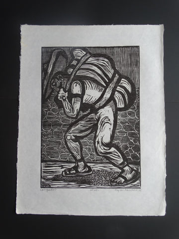 Byron Randall (1918-1999) - Woodcut - 1968 1st Edition- The Porter - AP1566
