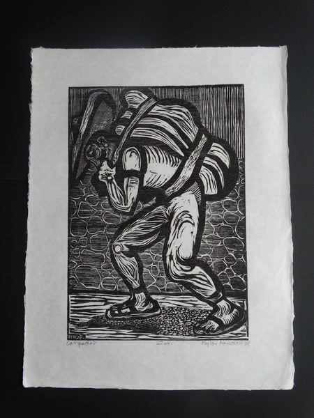 Byron Randall (1918-1999) - Woodcut - 1968 1st Edition- The Porter - AP1566