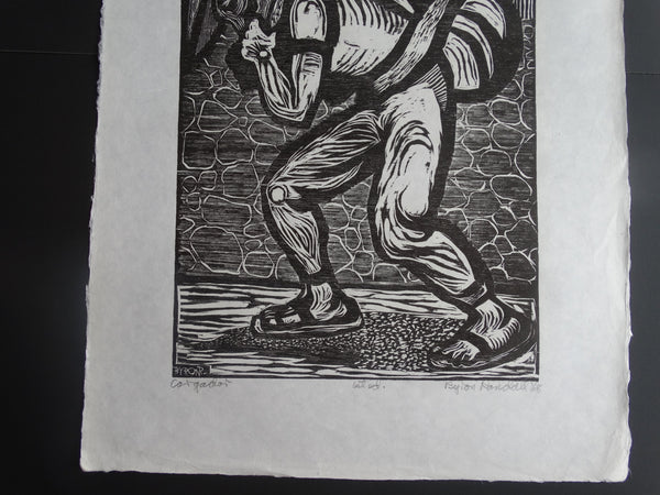 Byron Randall (1918-1999) - Woodcut - 1968 1st Edition- The Porter - AP1566