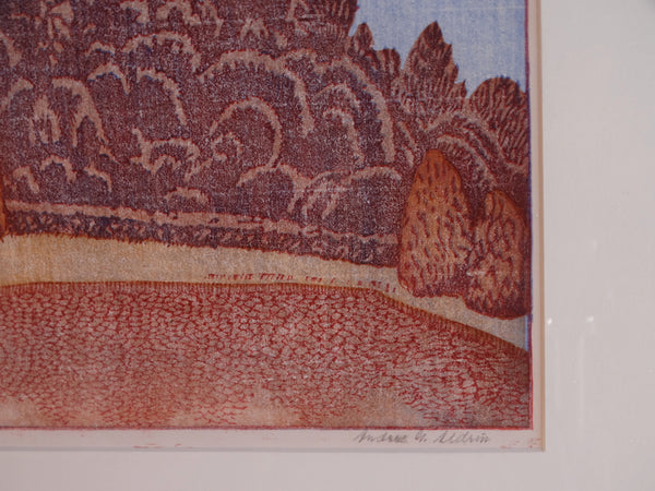 Anders Aldrin (1889- 1970) Block Print - Reflections (PRIVATE COLLECTION) AP1593