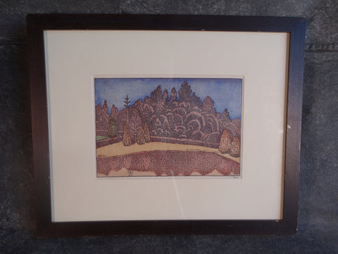 Anders Aldrin (1889- 1970) Block Print - Reflections, Darker Sky (PRIVATE COLLECTION) AP1594