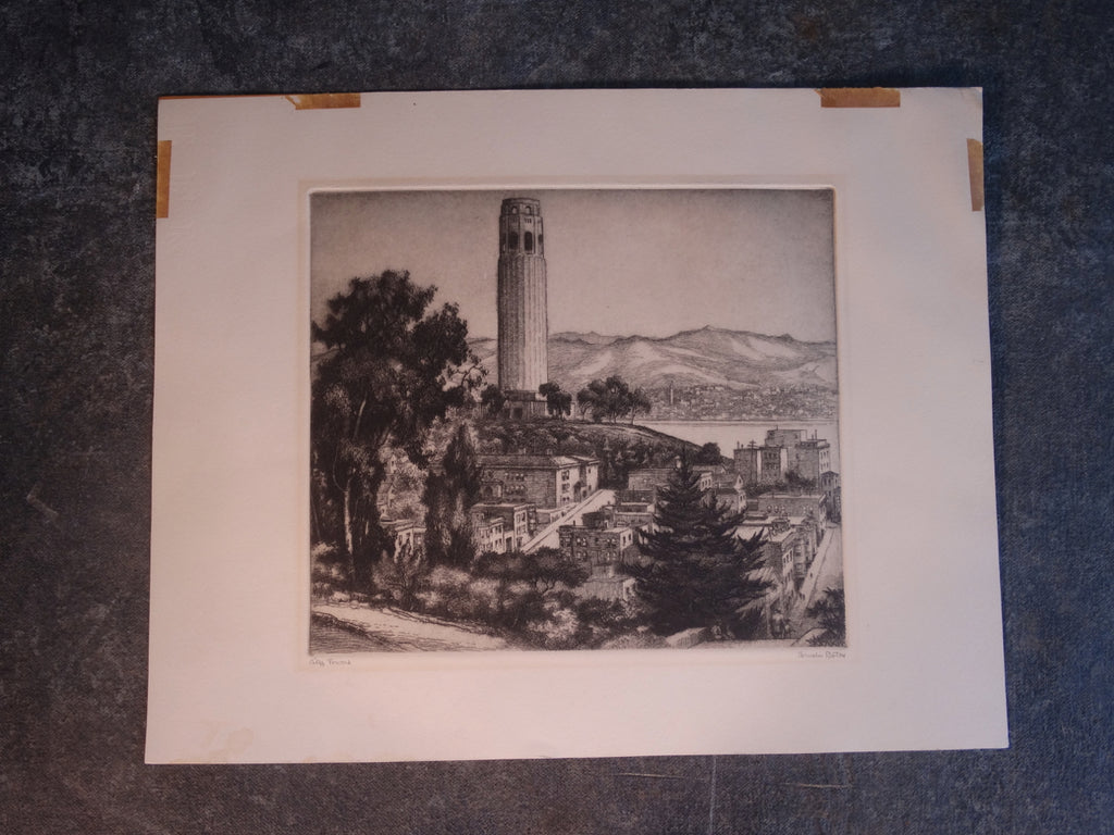 Cornelis Botke (1887-1954) - City Towers - circa 1930s-40s Etching AP1619