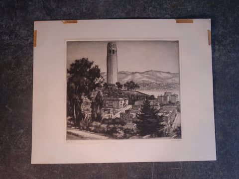 Cornelis Botke (1887-1954) - City Towers - circa 1930s-40s Etching AP1619