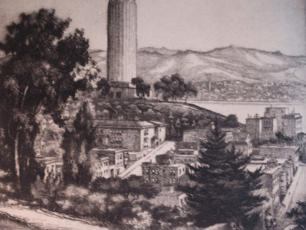 Cornelis Botke (1887-1954) - City Towers - circa 1930s-40s Etching AP1619