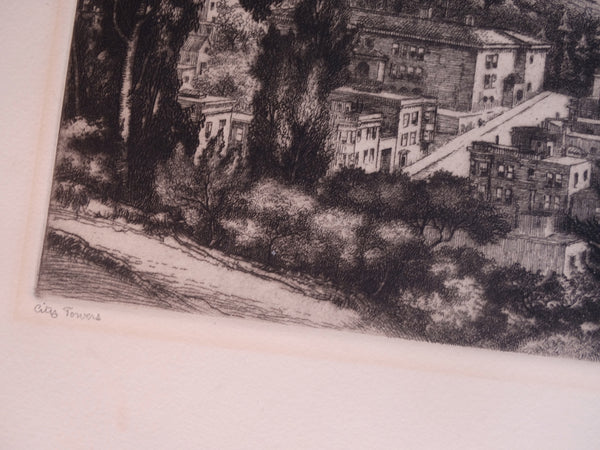 Cornelis Botke (1887-1954) - City Towers - circa 1930s-40s Etching AP1619