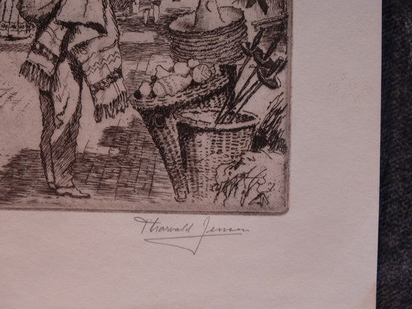 Peter Thorvald Jensen (1895-1965) - El Pueblo Viejo - Etching 1964 AP1623
