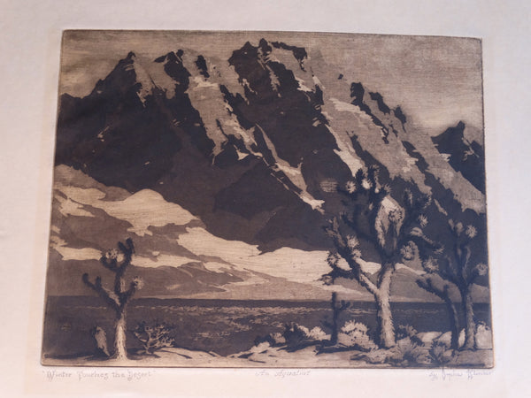 Orpha Klinker - Winter Touches the Desert - Aquatint AP1628