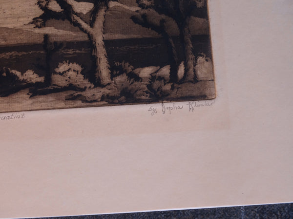 Orpha Klinker - Winter Touches the Desert - Aquatint AP1628