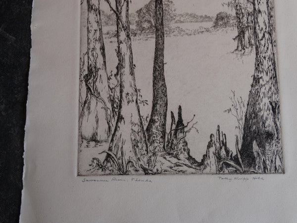 Polly Knipp Hill -Suwannee River, Florida - Etching AP1636