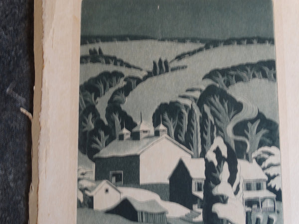 Winter In the Hills - Aquatint c1940s AP1638