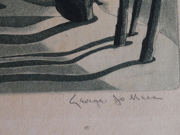 Winter In the Hills - Aquatint c1940s AP1638