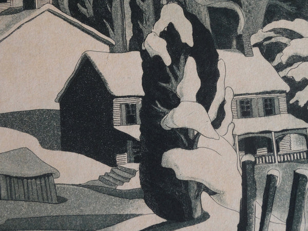 Winter In the Hills - Aquatint c1940s AP1638
