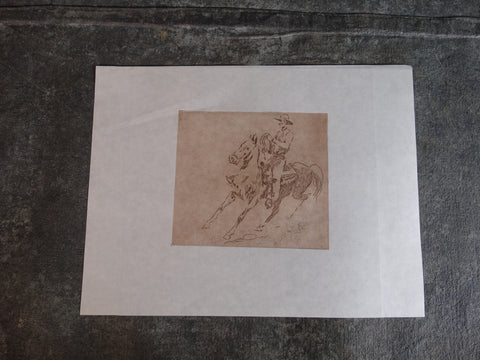 Ed Borein - Horseback Rider - Late Strike Etching AP1684