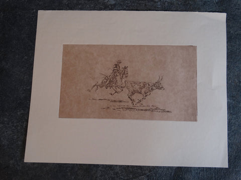 Ed Borein - Cattle Roper - Late Strike Etching AP1686