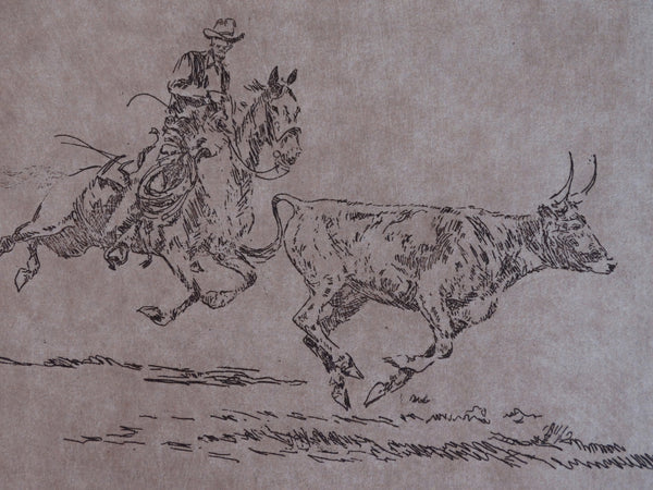 Ed Borein - Cattle Roper - Late Strike Etching AP1686