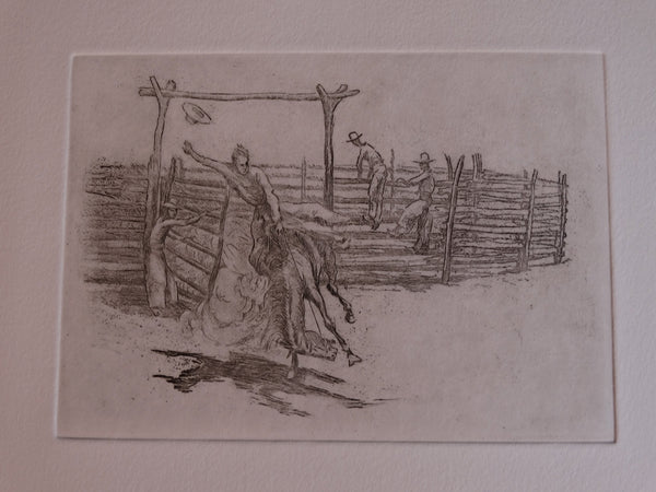 Ed Borein - Bucking Bronco - Late Strike Etching AP1688