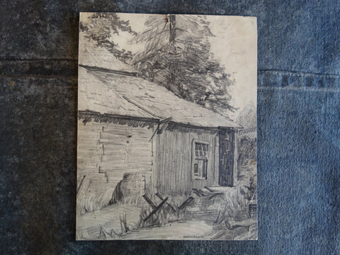 Norman H Kamps - Pencil Sketch of Old California Cabin AP1716