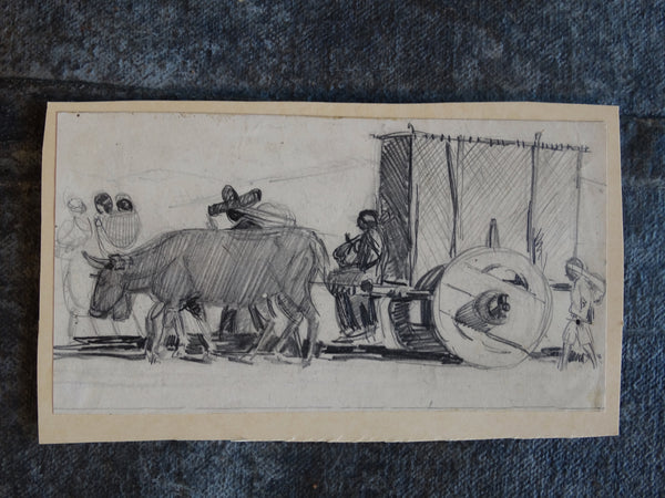 Norman H Kamps - Oxcart Pencil Study - AP1718