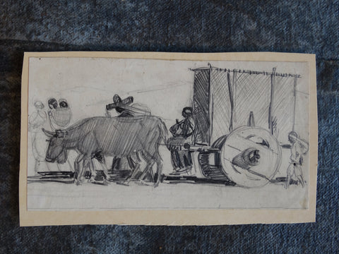 Norman H Kamps - Oxcart Pencil Study - AP1718