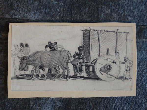 Norman H Kamps - Oxcart Pencil Study - AP1718