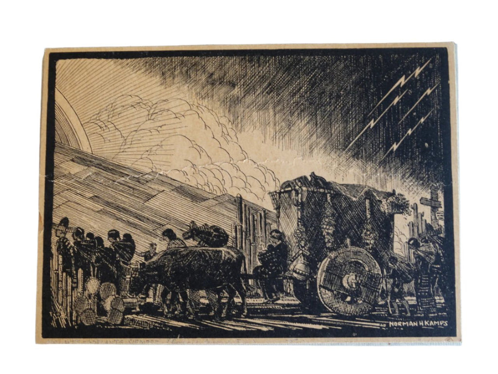 Norman H Kamps -  The Festival Cart - Block Print  AP1725