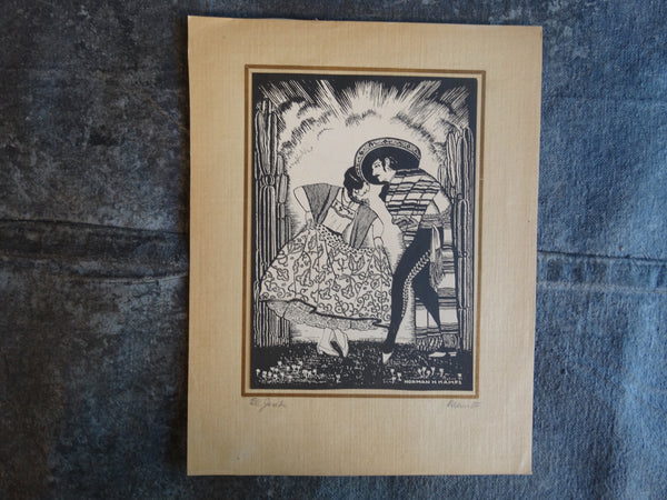 Norman H Kamps - El Jarabe - Mexican Dancers - Lithograph AP1727