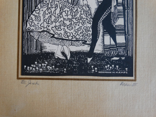 Norman H Kamps - El Jarabe - Mexican Dancers - Lithograph AP1727