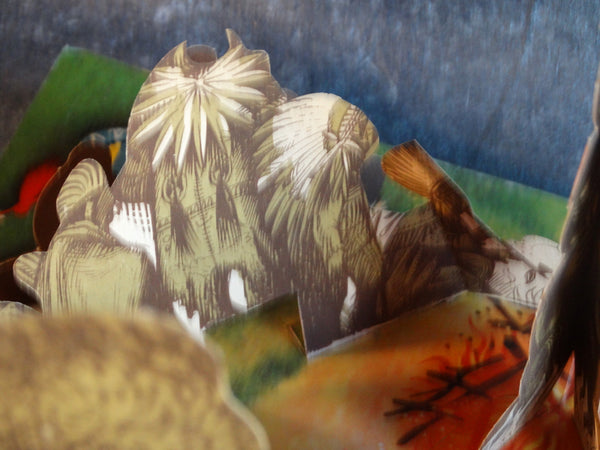 An American Indian Camp: The Day of the Bison Hunt. 1962 Pop-Up Book. Illustrated by Vojtěch Kubašta   AP1733