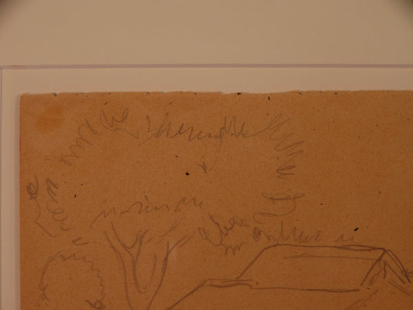 Diego Rivera - Page from His Sketchbook: Village Scene - Signed - AP1742