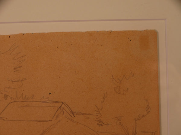 Diego Rivera - Page from His Sketchbook: Village Scene - Signed - AP1742