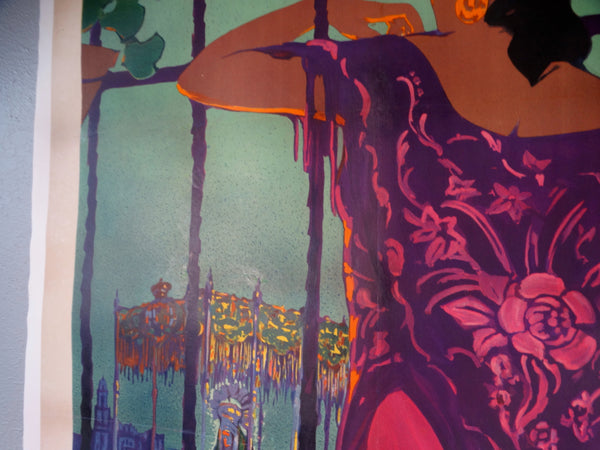 Manuel León Astruc (1889-1965) MALAGA 1929 SUNTUOSAS PROCESIONES DE SEMANA SANTA Travel Poster AP1761