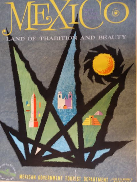 Vintage Mexican Travel Poster: Mexico, Land of Tradition & Beauty