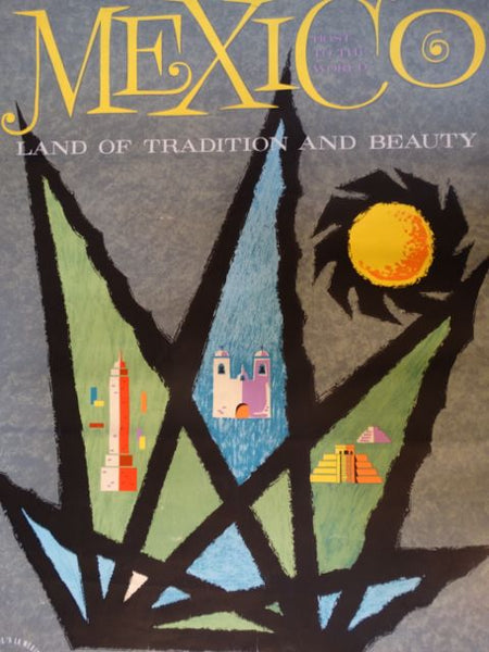 Vintage Mexican Travel Poster: Mexico, Land of Tradition & Beauty
