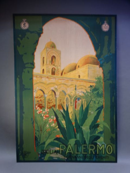 Vintage Travel Poster Palermo Sicilia c 1920