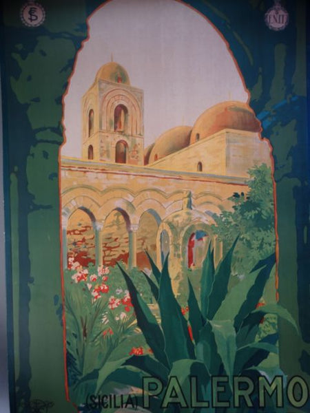 Vintage Travel Poster Palermo Sicilia c 1920