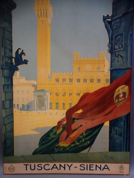 Vintage Travel Poster Tuscany Siena 1920s-30s