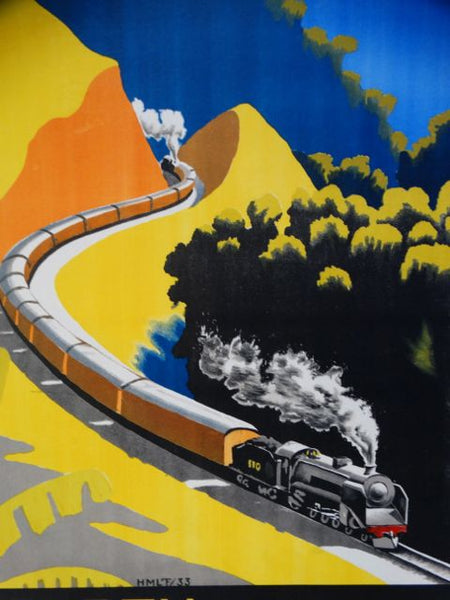 Malay Railways Vintage Travel Poster THE GOLDEN CHERSONESE 1930s